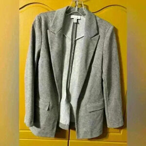 Topshop Women’s Grey Open Front Blazer Size 4 Lightweight Career Casual pockets